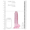 Real Rock Crystal Gode Crystal Clear 14 x 3.5cm Rose
